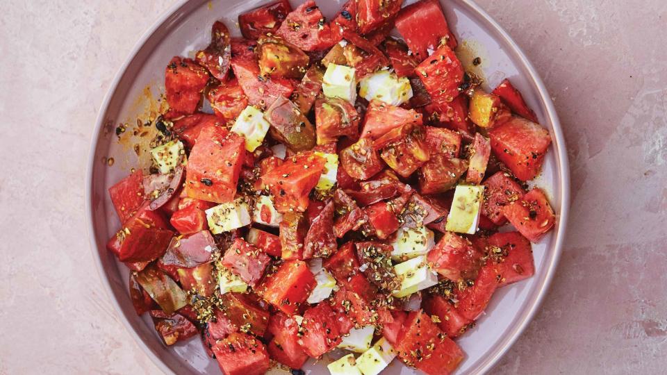 Tomato-Watermelon Salad with Turmeric Oil
