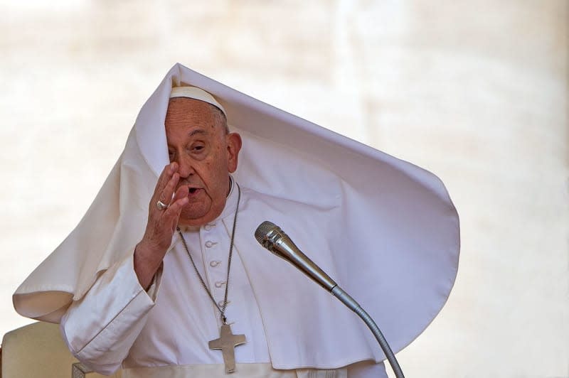 Pope Franics speaks during his weekly General Audience in St. Peter's Square at the Vatican. Alessia Giuliani/IPA via ZUMA Press/dpa