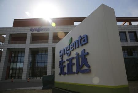 Syngenta's logo is seen at Syngenta Biotech Center in Beijing, China, February 19, 2016. Picture taken February 19, 2016. REUTERS/Kim Kyung-Hoon