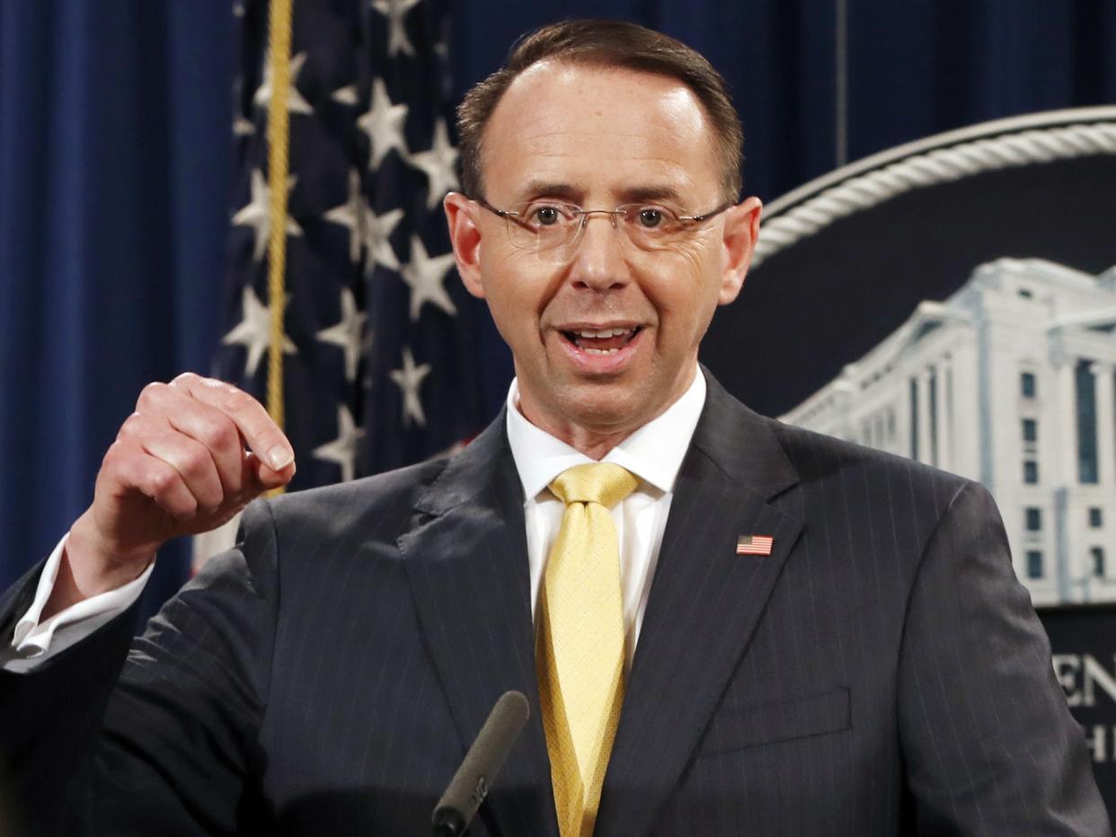 Mr Rosenstein appointed the special counsel to investigate Russia's meddling in the 2016 election: AP