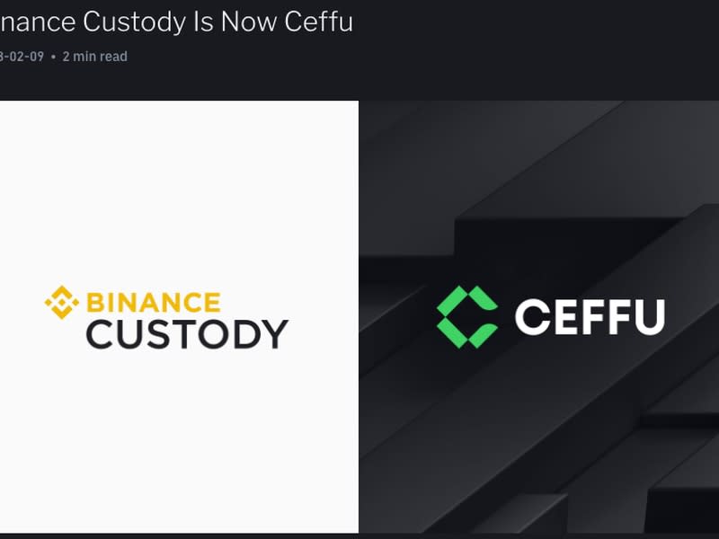 Ceffu was previously called Binance Custody (Ceffu website)