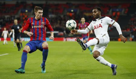 Football Soccer Britain - Tottenham Hotspur v CSKA Moscow - UEFA Champions League Group Stage - Group E - Wembley Stadium, London, England - 7/12/16 Tottenham's Danny Rose in action with CSKA Moscow's Kirill Nababkin Action Images via Reuters / John Sibley Livepic