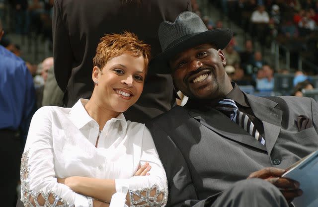 Andrew D. Bernstein/Getty DENVER - FEBRUARY 18: Shaquille O'Neal poses with wife Shaunie at the got milk? Rookie Challenge game during 2005 NBA All-Star Weekend at Pepsi Center on February 18, 2005 in Denver, Colorado. The Sophomores defeated the Rookies 133-106. NOTE TO USER: User expressly acknowledges and agrees that, by downloading and/or using this Photograph, user is consenting to the terms and conditions of the Getty Images License Agreement. Mandatory Copyright Notice: Copyright 2005 NBAE (Photo by Andrew D. Bernstein/NBAE via Getty Images)