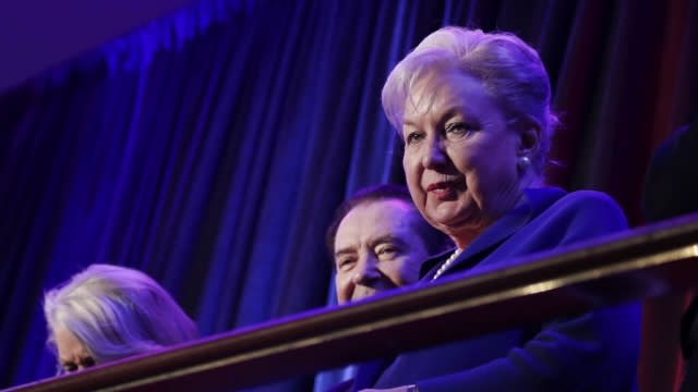 Maryanne Trump Barry sits in the balcony during a Donald Trump rally.