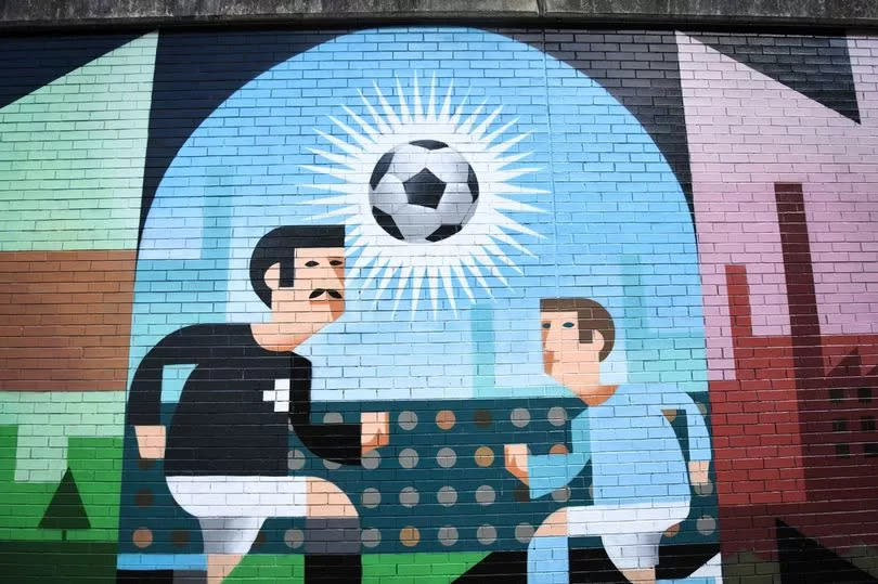 Manchester's footballing history on the mural -Credit:ABNM Photography