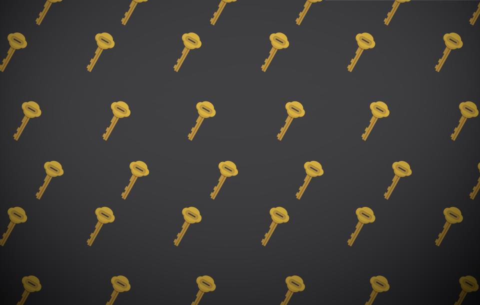 Keys on a dark patterned background