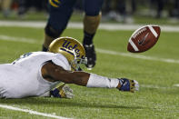 Cornerback Marcus Rios #9 of the UCLA Bruins is unable to recover a muffed punt against the California Golden Bears during the second quarter at California Memorial Stadium on October 6, 2012 in Berkeley, California. (Photo by Jason O. Watson/Getty Images)