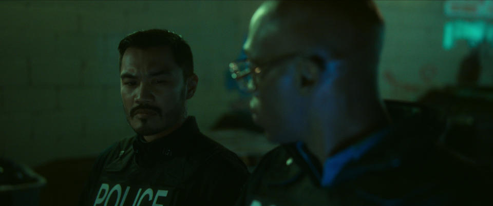 (L to R) Alex Mallari Jr. as Sergeant 