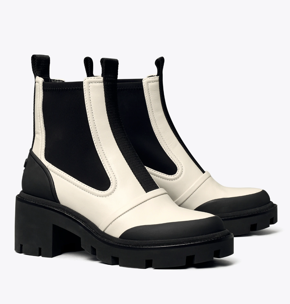 Chelsea Lug-Sole Heeled Ankle Boot (Photo via Tory Burch)