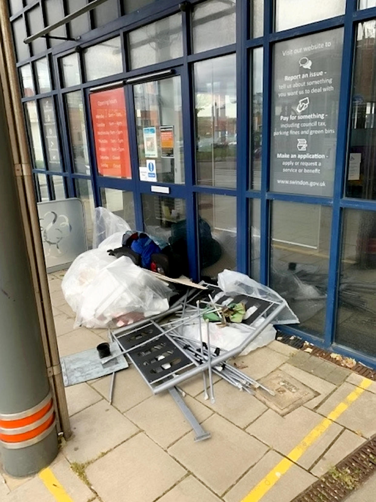 George Brockbanks dumped piles of rubbish outside Swindon Council's offices. 
