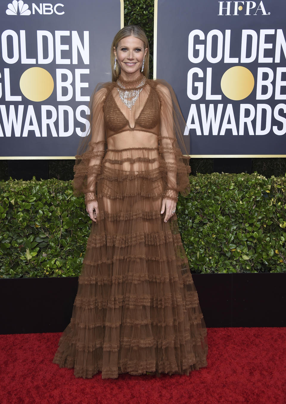 Gwyneth Paltrow arrives at the 77th annual Golden Globe Awards at the Beverly Hilton Hotel on Sunday, Jan. 5, 2020, in Beverly Hills, Calif. (Photo by Jordan Strauss/Invision/AP)