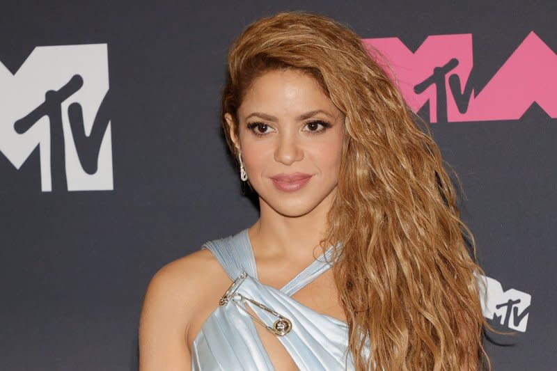 Shakira arrives in the press room at the 2023 MTV Video Music Awards at the Prudential Center in Newark, NJ on September 12. File Photo by Jason Szenes/UPI