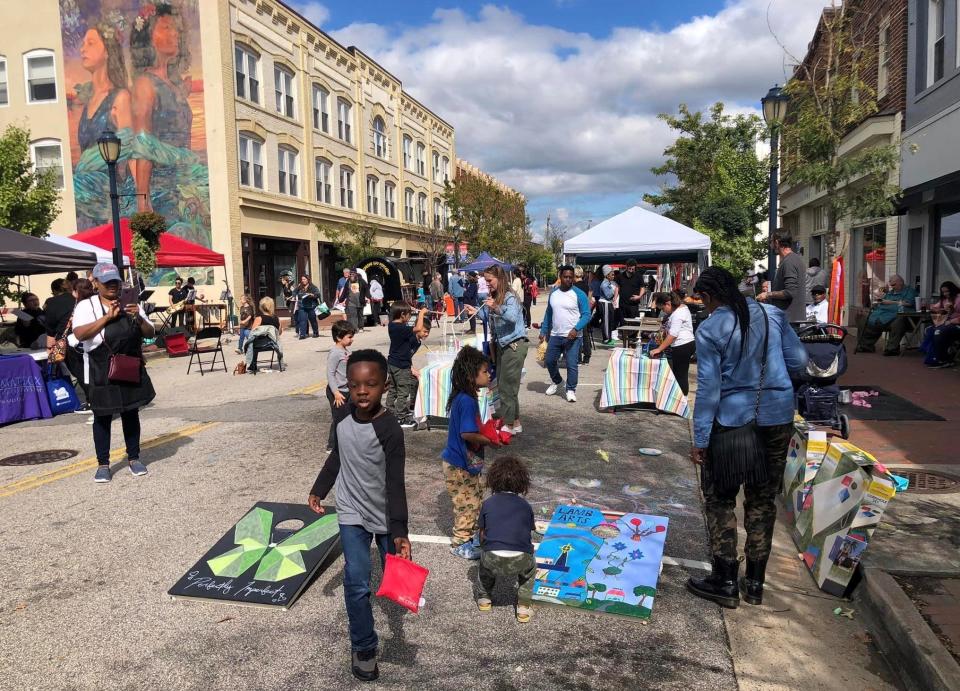 Lamb Arts Fest play zone in Hopewell on Saturday, Oct. 1, 2022.