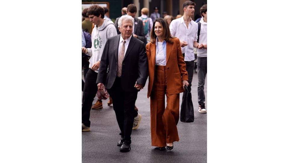 Dustin Hoffman and his wife Lisa at Wimbledon Day five