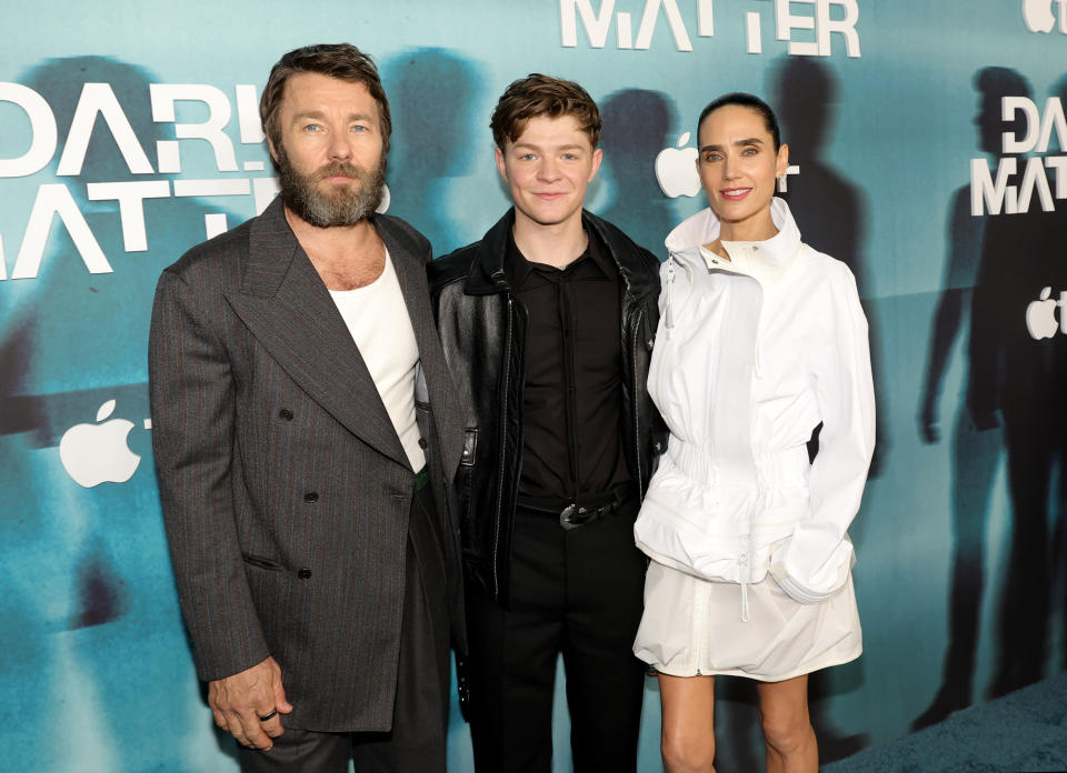 Joel Edgerton, Oakes Fegley and Jennifer Connelly attend the Los Angeles Premiere of Apple TV+ New Series "Dark Matter"