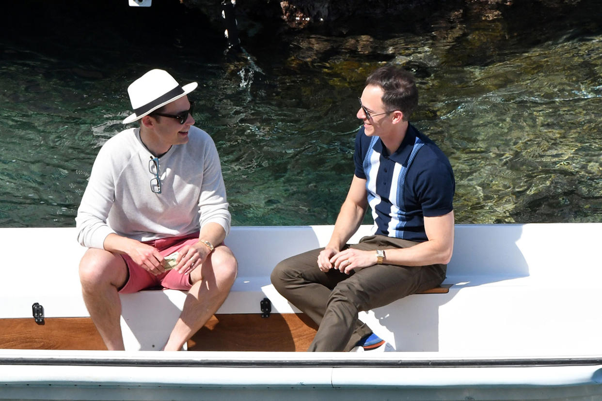 *PREMIUM-EXCLUSIVE* ** RIGHTS: ONLY UNITED STATES, BRAZIL, CANADA ** Capri, ITALY  - Newlyweds Jim Parsons and Todd Spiewak arrive in Capri where they will be honeymooning for the next couple of days, enjoying the great food and stunning sights! Shot on 05/22/17Pictured: Jim Parsons, Todd Spiewak BACKGRID USA 23 MAY 2017 USA: +1 310 798 9111 / usasales@backgrid.comUK: +44 208 344 2007 / uksales@backgrid.com*UK Clients - Pictures Containing ChildrenPlease Pixelate Face Prior To Publication*
