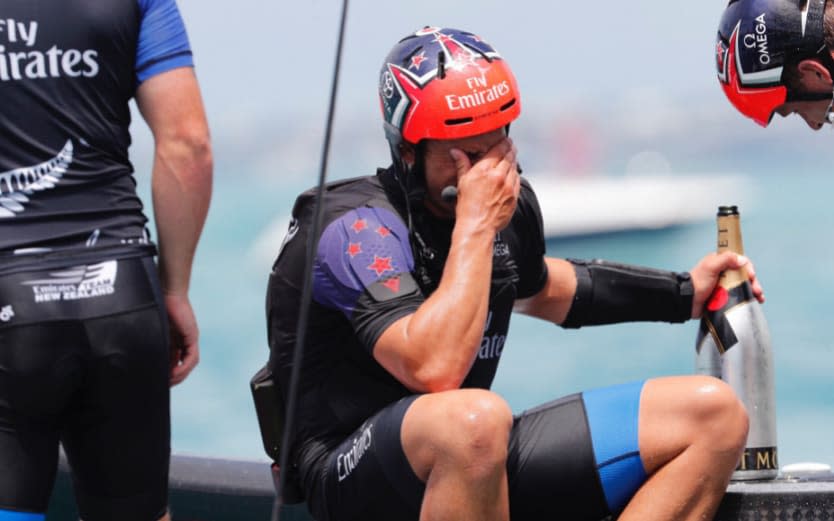 The emotion overwhelms a member of the New Zealand crew - Credit: Getty