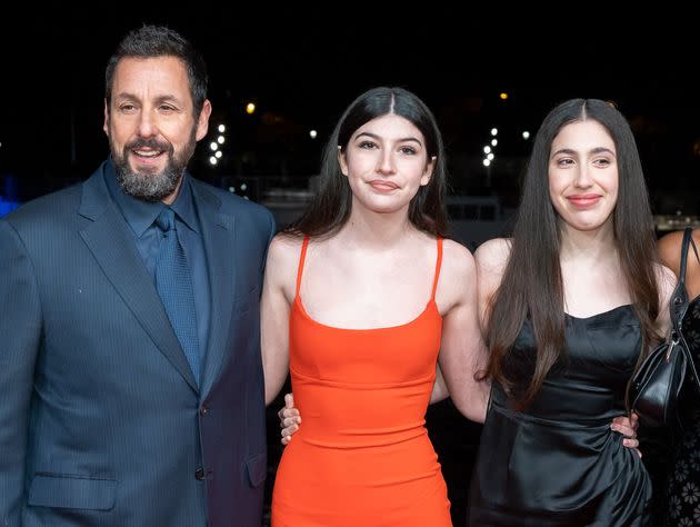 Adam Sandler, Sunny Sandler (center) and Sadie Madison Sandler attend the 