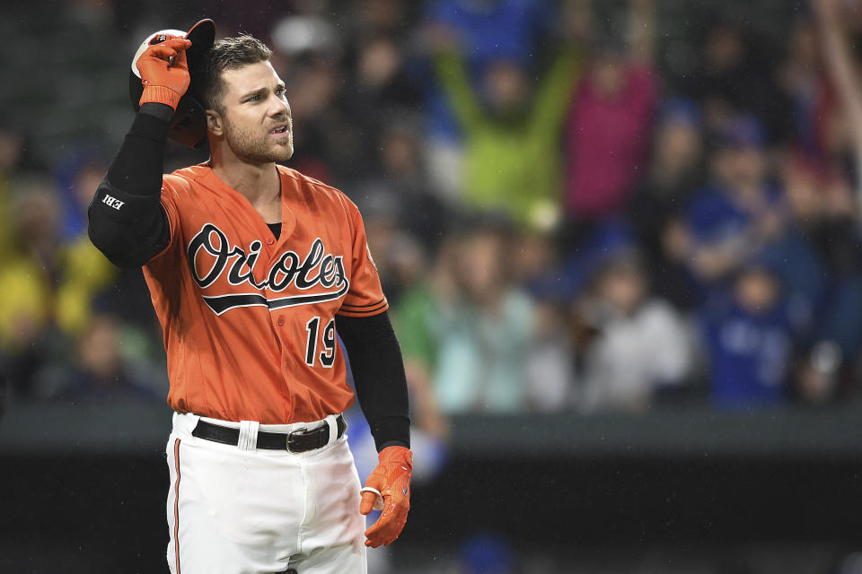 Chris Davis’ struggles with contact have limited his upside the past two seasons. (AP Photo/Gail Burton)
