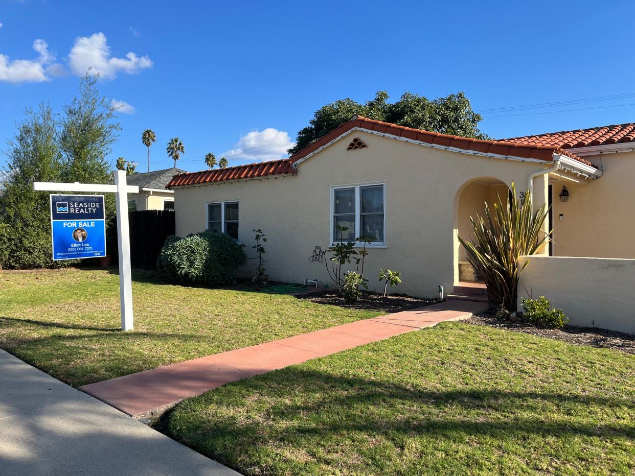 A home for sale in midtown Ventura. Home sales in Ventura County have been increasingly scarce. In September 2023, there were 492 homes sold in the county, down 33% from a year earlier.