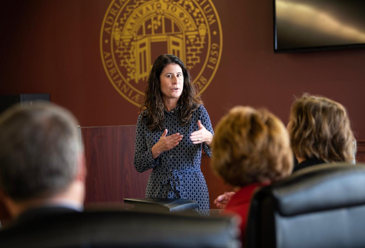 Christine Knaggs, Adrian College Dean of Graduate Studies and Institutional Effectiveness, is pictured.