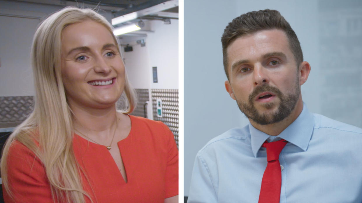 Rachel Woolford and Phil Turner are going head to head in The Apprentice final. (BBC)