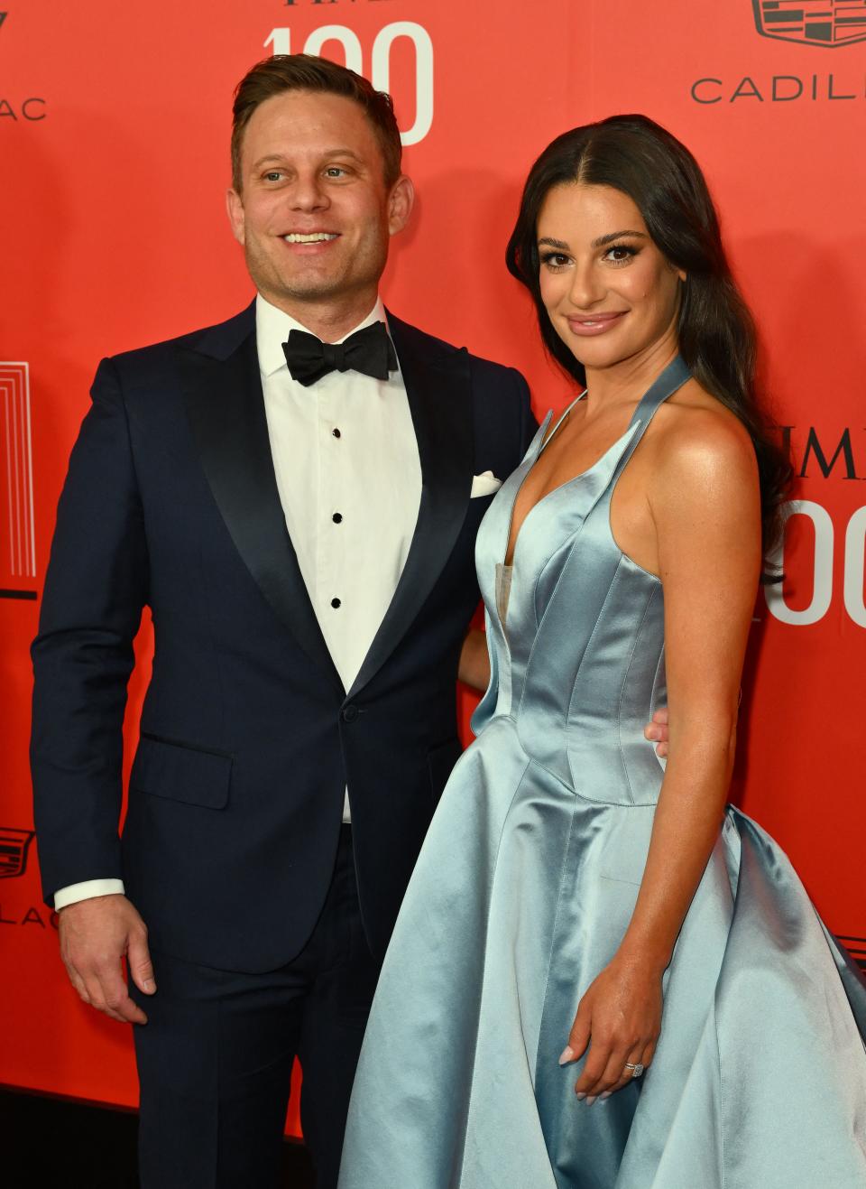 US actress Lea Michele and her husband Zandy Reich arrive for the Time 100 Gala, celebrating the 100 most influential people in the world, at Lincoln Center's Frederick P. Rose Hall in New York City on April 26, 2023. (Photo by ANGELA WEISS / AFP) (Photo by ANGELA WEISS/AFP via Getty Images)