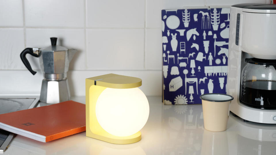 The Plat table lamp in yellow by Notion Studio at Fine Lumens