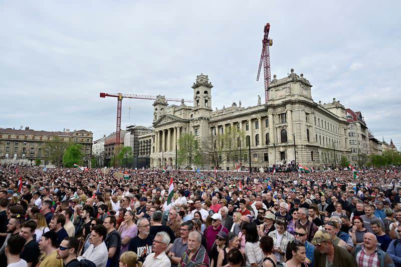 Anti-government protest, in Budapest