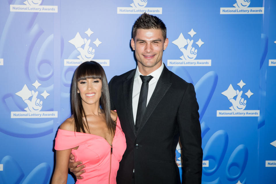 Janette Manrara and Aljaz Skorjanec pose for photographers upon arrival at the National Lottery Stars 2015 event in London, Friday, Sept. 11, 2015. (Photo by Vianney Le Caer/Invision/AP)