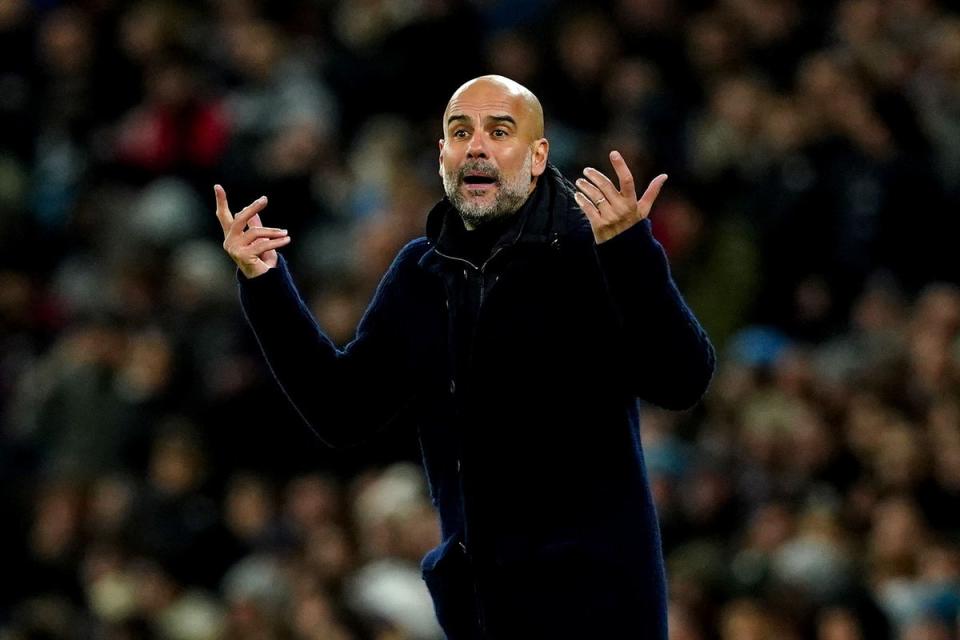 Pep Guardiola has complained about Manchester City’s treatment by referees (Martin Rickett/PA) (PA Wire)