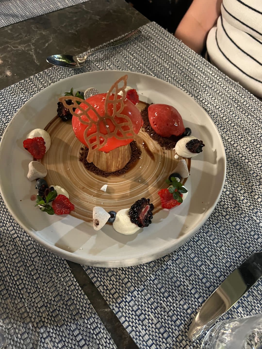 a plate of dessert