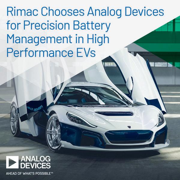 Rimac選擇ADI為其高性能電動汽車提供精準電池管理