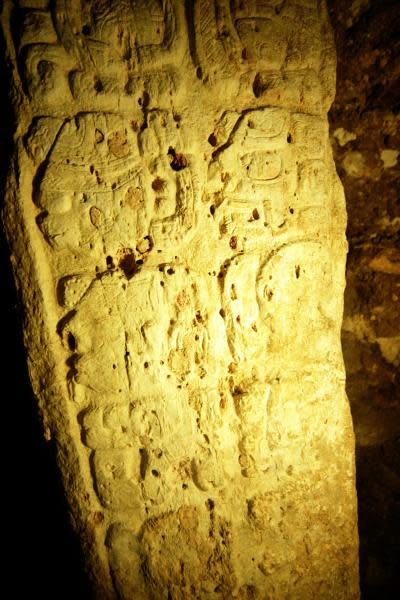 These hieroglyphs describe the conjuring of the three city gods by the Maya King Chak Took Ich'aak.