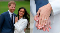 <p>Prince Harry finally put a ring on it! <a rel="nofollow" href="https://ca.style.yahoo.com/4-unofficial-royal-rules-meghan-slideshow-wp-185204600.html" data-ylk="slk:Meghan Markle;elm:context_link;itc:0;sec:content-canvas;outcm:mb_qualified_link;_E:mb_qualified_link;ct:story;" class="link  yahoo-link">Meghan Markle</a>, 36, and Prince Harry, 33, are officially engaged, and royal watchers got their first look at the actresses’ gorgeous bauble during a photocall this morning at Kensington Palace’s Sunken Garden. <em><strong> Click through the gallery for five facts about Markle’s stunning engagement ring! </strong></em><em>(Photos: Getty)</em> </p>