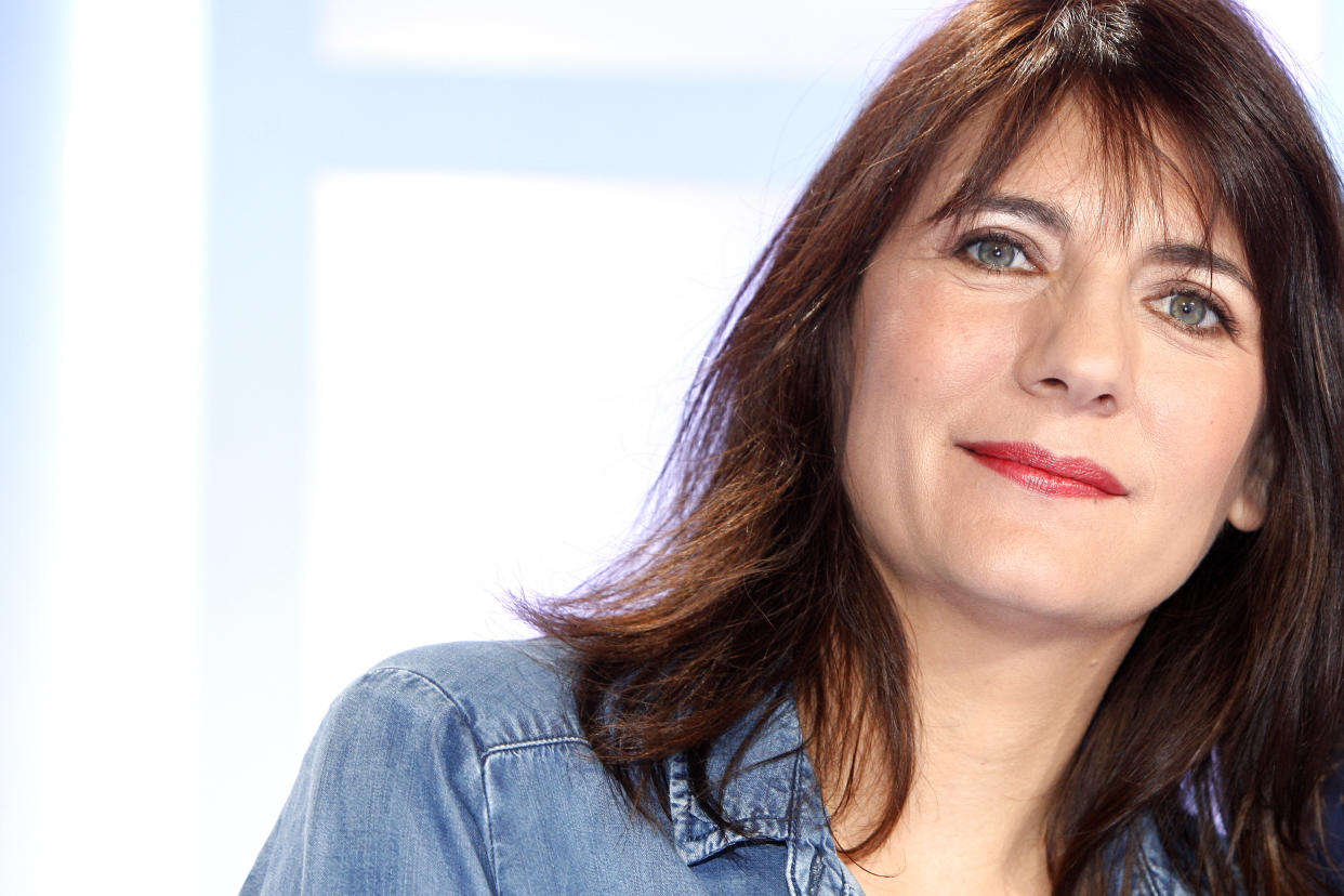 PARIS, FRANCE - 03/01/2018: Presenter Estelle Denis poses during a portrait session in Paris, France on 03/01/2018. (Photo by Eric Fougere/Corbis via Getty Images)