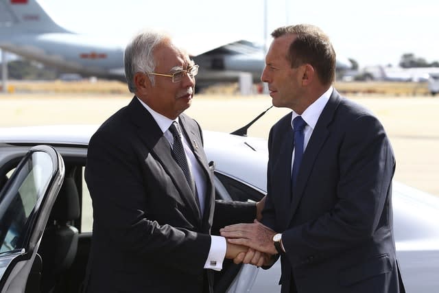 Tony Abbott with Najib Razak