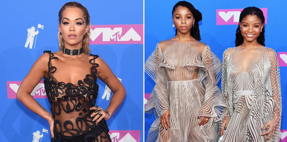 <p>Red carpet is only good for two things: 1. getting dressed up. 2. getting naked. And at the 2018 MTV Video Music Awards, your favorite celebs really went for the latter. </p><p>Her are all the sexiest, boobiest, most naked naked dresses from the 2018 VMAs red carpet. </p>