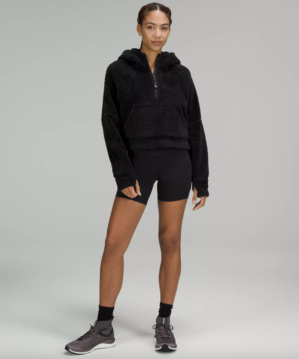 Lululemon Scuba Oversized Half-Zip Fleece Hoodie in black (Photo via Lululemon) 