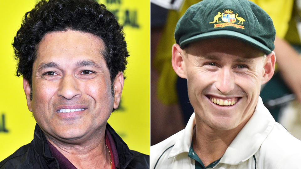 Sachin Tendulkar, pictured left, says Australian batsman Marnus Labuschagne, pictured right, reminds him of himself during his playing days.