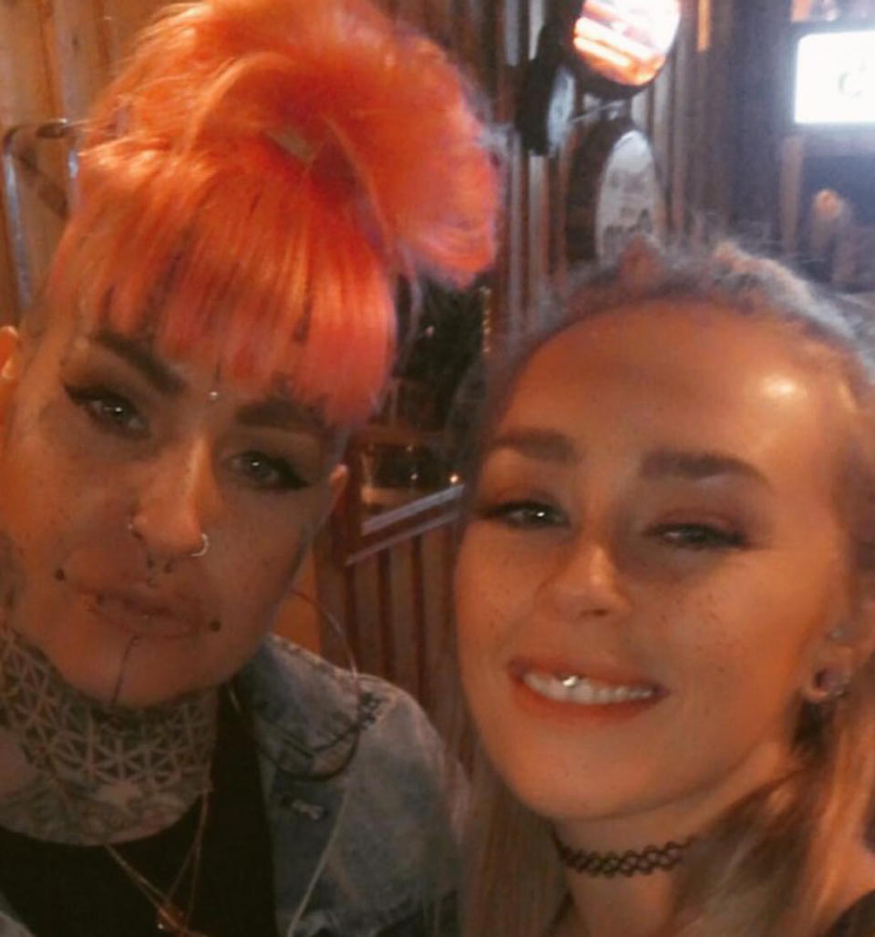 Sabrina with her best friend and tattooist, Rachel Grace, on a night out (Collect/PA Real Life)