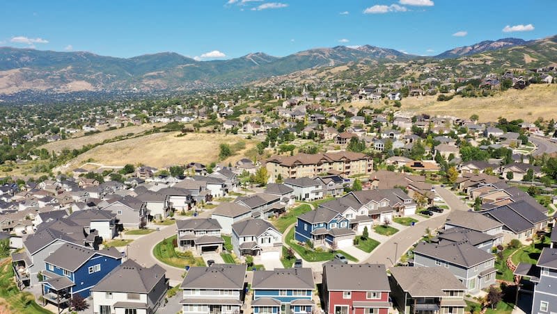 Homes are pictured in North Salt Lake on Aug. 28, 2023.