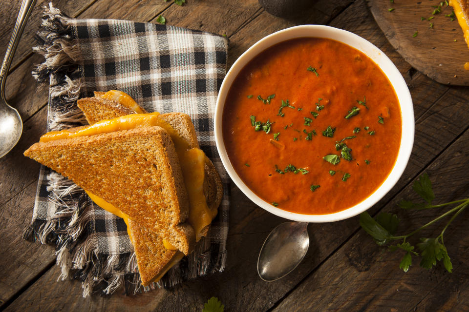 Grilled cheese and tomato soup