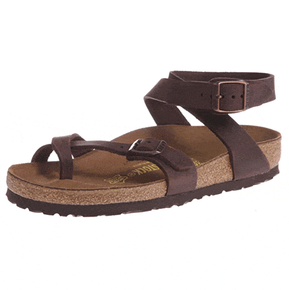 11) Yara Leather Ankle-Strap Sandal