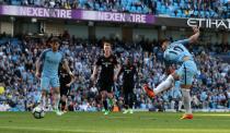 <p>Sergio Aguero puts Manchester City 2-0 up</p>