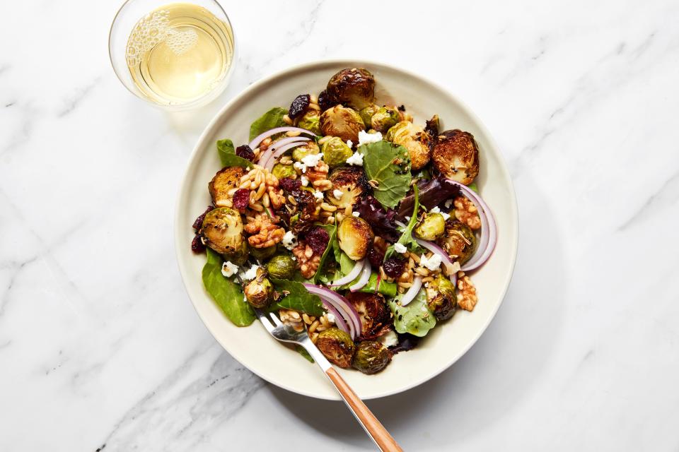 Air-Fryer Brussels Sprouts Salad With Spiced Maple Vinaigrette