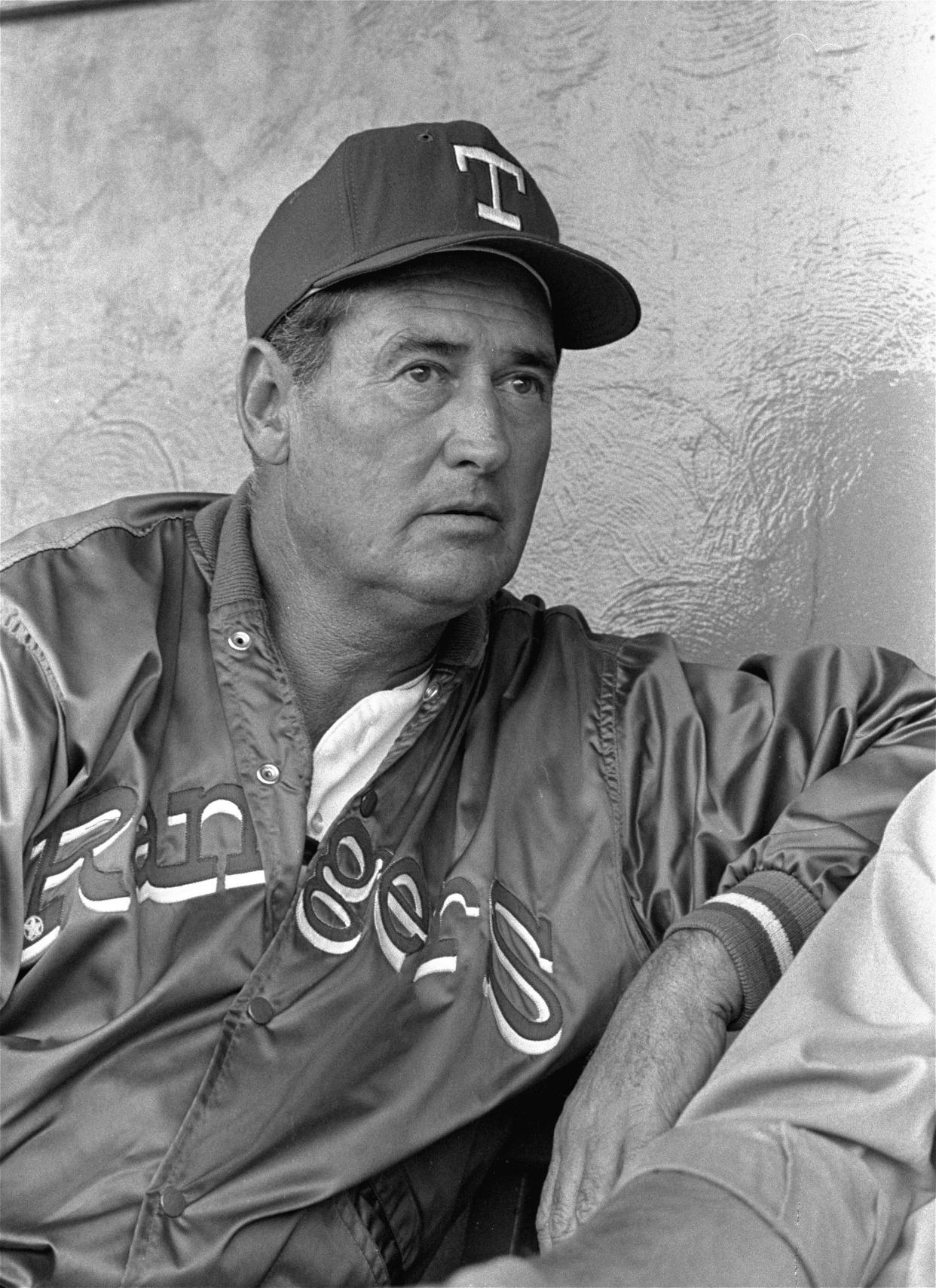 Ted Williams, as manager of the young Texas Rangers in 1972.