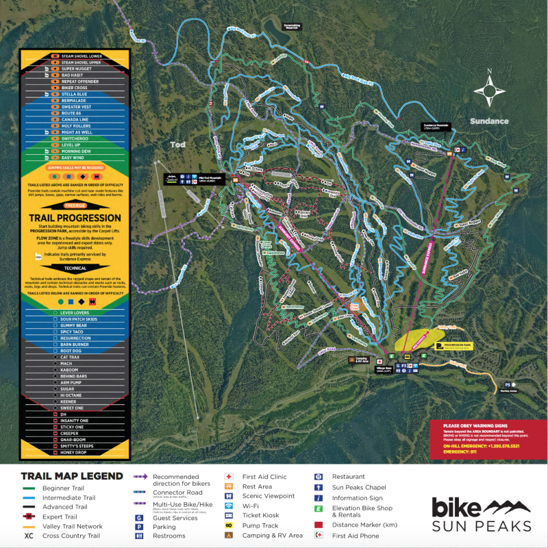 Sun Peaks Bike Park Map<p>Sun Peaks Resort</p>