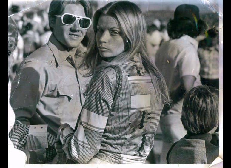 "Here's my '70s mama, Cynthia Black, at an auto race track in California." - Brittany Wong    (HP photo)