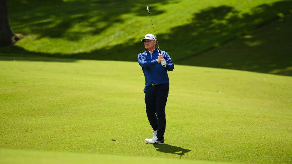 Bensel Jr. plays from the fairway during the 2021 Senior PGA Championship at the Southern Hills Country Club in Tulsa, Oklahoma. - Montana Pritchard/PGA of America/Getty Images